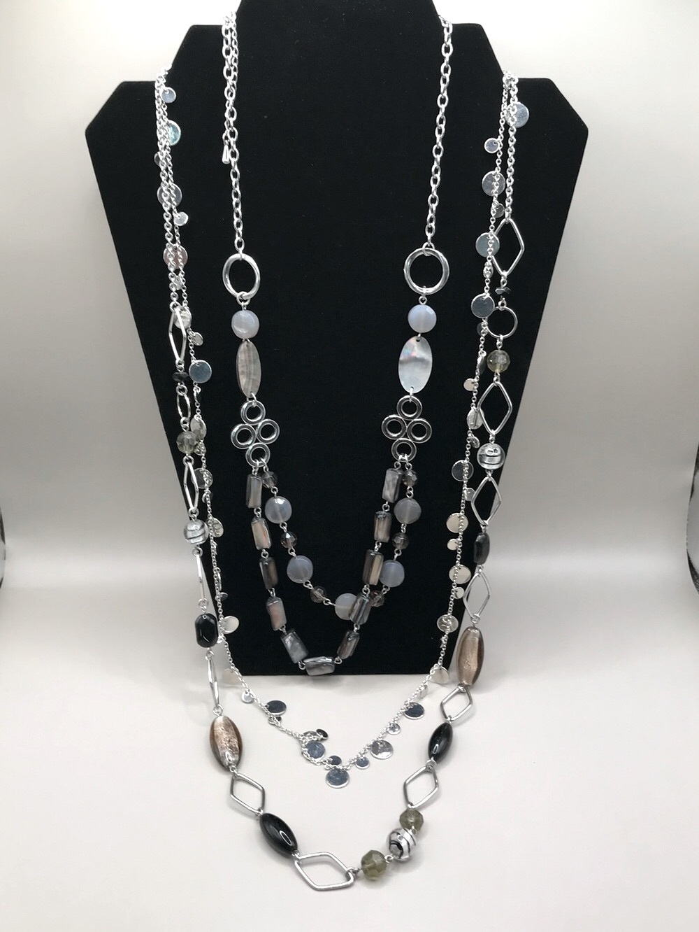 3 Lia Sophia Silver-Tone and Beads Necklaces with Accents